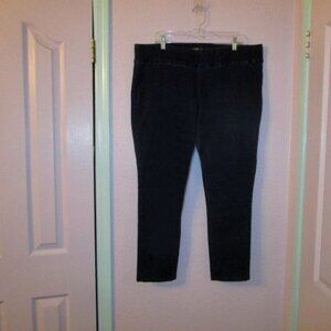 Vtg Lucky & Blessed Denim Pull On Jeans Size 2X Skinny High Rise Crop Dark Y2K